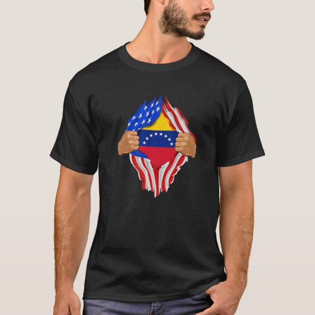 Venezuelan Blood Inside Me | Venezuela Flag Gift T-Shirt (Front)
