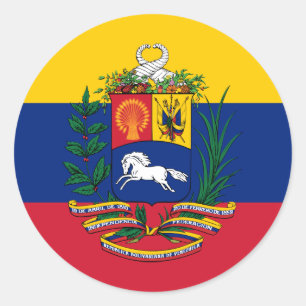 Venezuelan Flag & Coat of Arms, Flag of Venezuela Classic Round Sticker