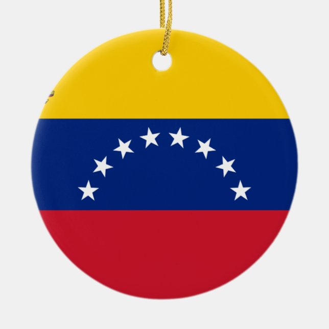 Venezuelan Flag - Flag of Venezuela - Bandera Ceramic Tree Decoration (Front)