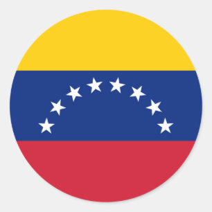Venezuelan Flag - Flag of Venezuela - Bandera Classic Round Sticker
