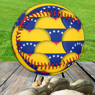 Venezuelan Flag, Hearts Baseballs, Love Venezuela Baseball