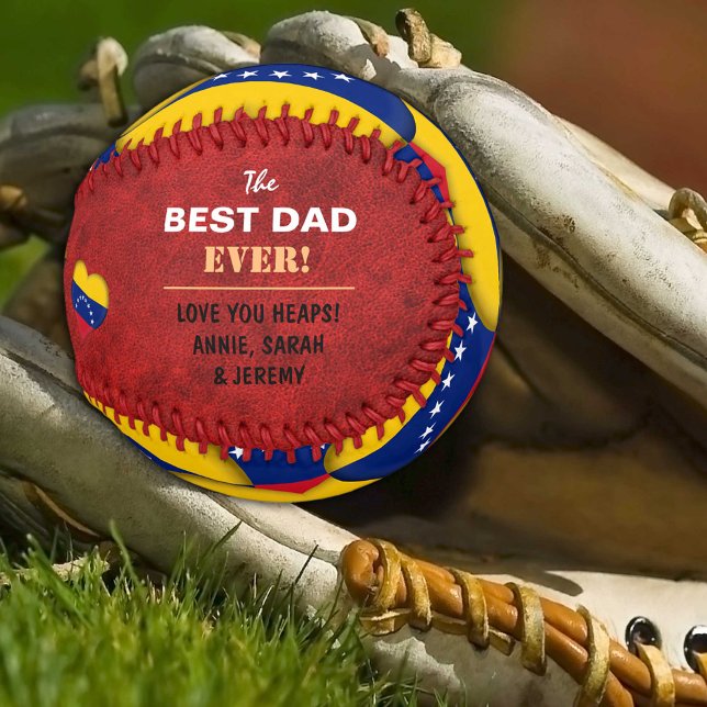 Venezuelan Flag & Hearts - Venezuela /Best Dad Baseball (Creator Uploaded)