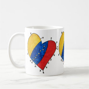Venezuelan heart yellow, blue and red coffee mug