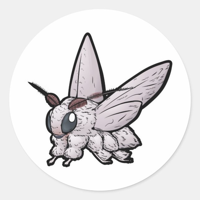 Venezuelan Poodle Moth Classic Round Sticker (Front)