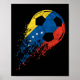 Venezuelan Pride Footbyll Player Flag Poster