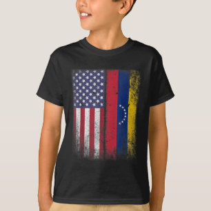 Venezuelan Roots American Grown Venezuela Usa Flag T-Shirt