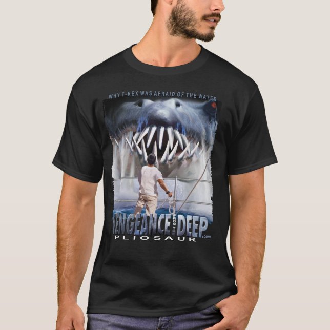 Vengeance from the Deep - Pliosaur - Black T-shirt (Front)