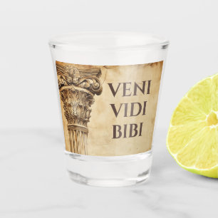 Veni Vidi Bibi Funny Ancient Rome Latin Saying Shot Glass