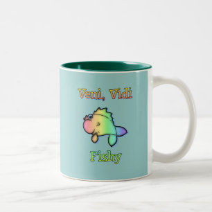 Veni Vidi Fishy Two-Tone Coffee Mug