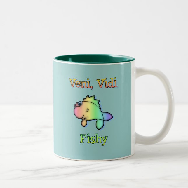 Veni Vidi Fishy Two-Tone Coffee Mug (Right)