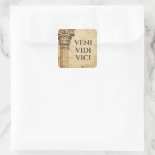 Veni Vidi Vici Ancient Roman Theme Square Sticker