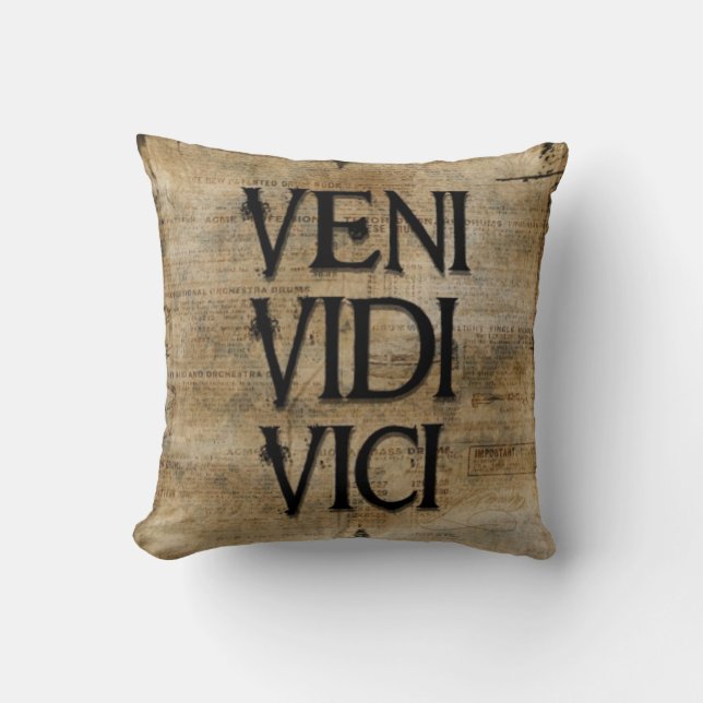 Veni Vidi Vici by Vetro Designs Cushion (Front)