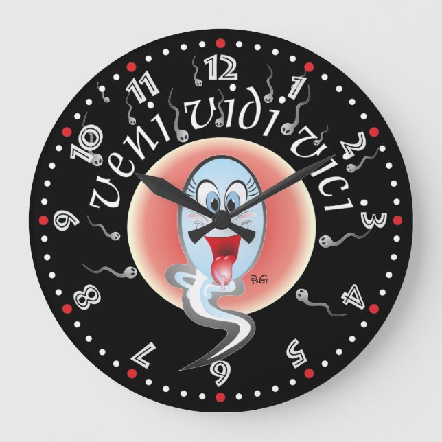 Veni Vidi Vici, conquered and won Large Clock (Front)