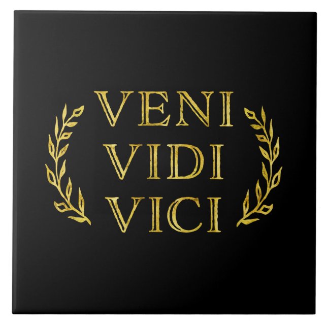Veni Vidi Vici Funny Game Winner Tile (Front)