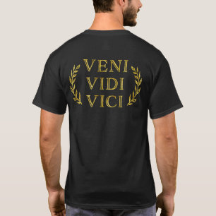 Veni Vidi Vici in Faux Antique Gold Funny T-Shirt