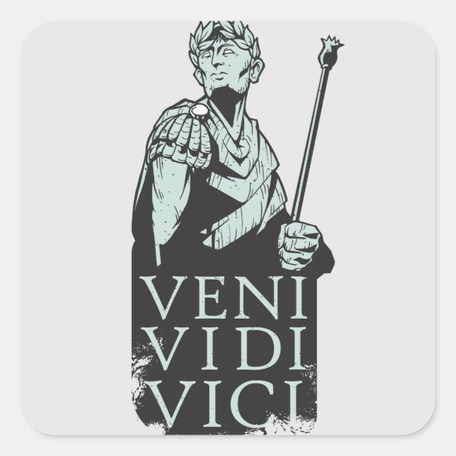 Veni Vidi Vici Julius Caesar Roman Square Sticker (Front)
