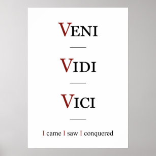 Veni Vidi Vici Poster for Sale by JPK21