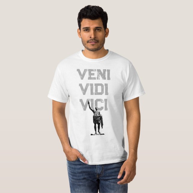 Veni Vidi Vici Quote Caesar Motivational Mens T-Shirt (Front Full)