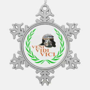 Veni Vidi Vici Snowflake Pewter Christmas Ornament