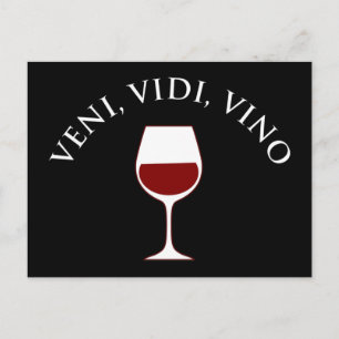 Veni, Vidi, Vino Funny Wine Lover Latin Phrase Postcard