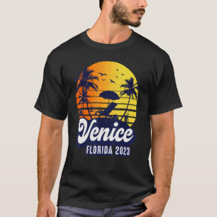 Venice 2023 Florida Sunset Beach Retro T-Shirt