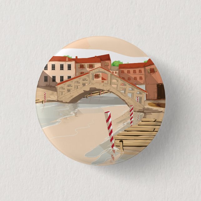 Venice 3 Cm Round Badge (Front)