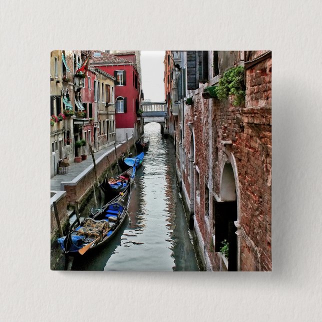 Venice Alleyway 15 Cm Square Badge (Front)