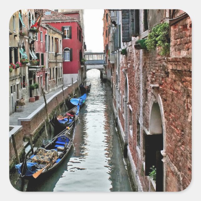 Venice Alleyway Square Sticker (Front)