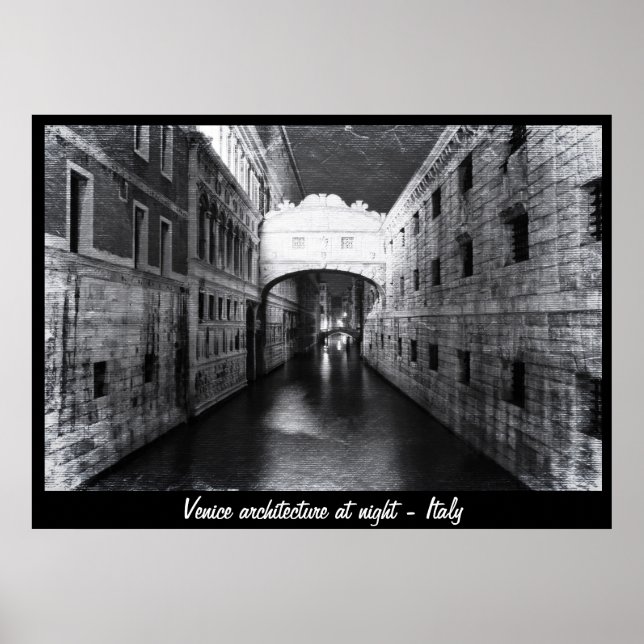 Venice - Architecture at Night No.1 (Poster) Poster (Front)