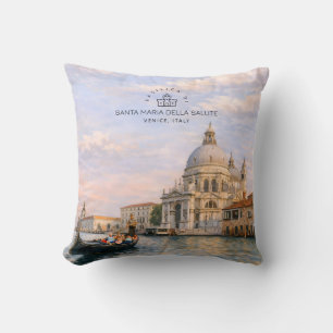 Venice Basilica Salute Watercolor Iconic Domes Cushion
