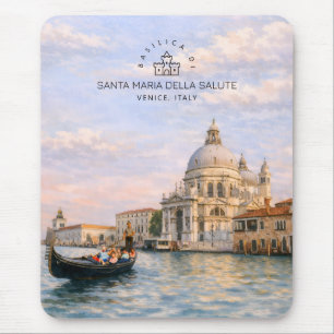 Venice Basilica Salute Watercolor Iconic Domes Mouse Mat