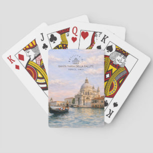 Venice Basilica Salute Watercolor Iconic Domes Playing Cards