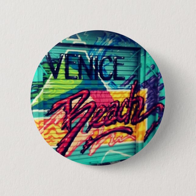 VENICE BEACH 6 CM ROUND BADGE (Front)