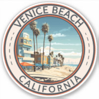 Venice Beach California Boardwalk Travel Art Retro