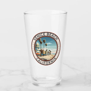 Venice Beach California Boardwalk Travel Art Retro Glass