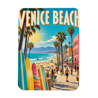 Venice Beach California Colourful Surfboards Poste Magnet