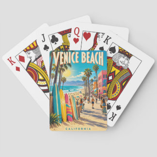 Venice Beach California Colourful Surfboards Poste Playing Cards