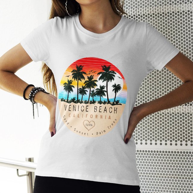Venice Beach California Retro Palm trees Souvenir T-Shirt (Creator Uploaded)