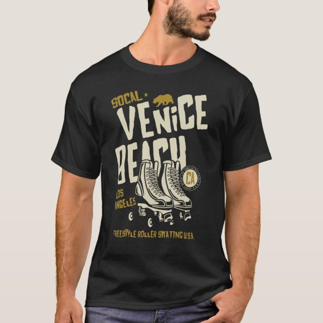 Venice Beach California Retro Roller Skate 1 T-Shirt (Front)