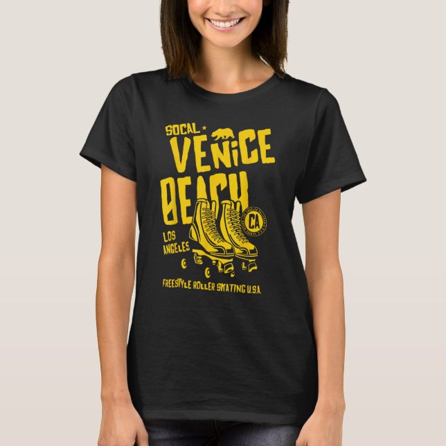 Venice Beach California Retro Roller Skate 8 T-Shirt (Front)