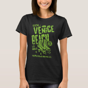 Venice Beach California Retro Roller Skate Distres T-Shirt