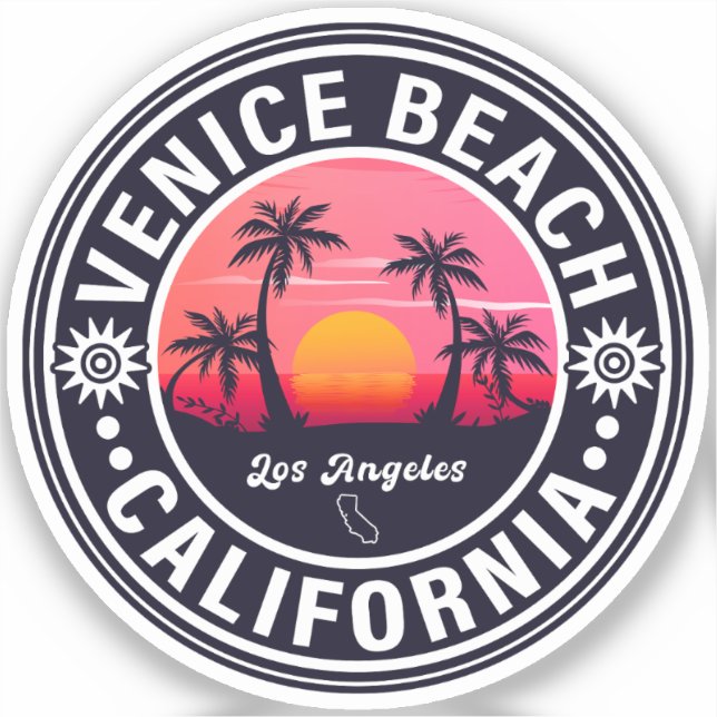 Venice Beach California Retro Sunset Souvenirs 60s (Front)