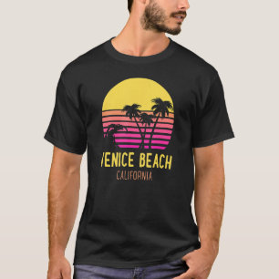 Venice Beach California Retro Vintage Palm Tree Sp T-Shirt
