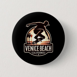 Venice Beach California Skateboarding 6 Cm Round Badge