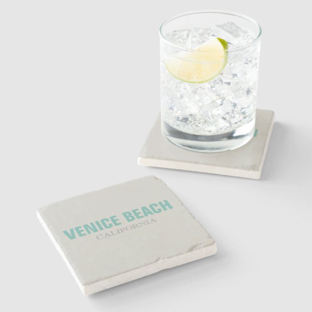 Venice Beach California Style Stone Coaster (Side)