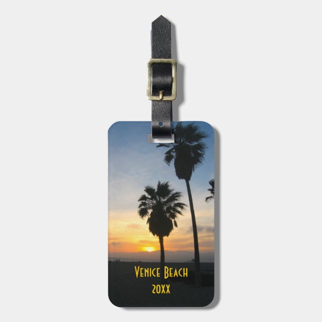 Venice Beach California Sunset Luggage Tag (Front Vertical)