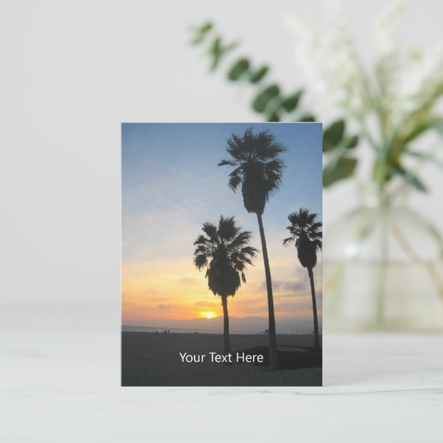 Venice Beach California Sunset Postcard (Standing Front)