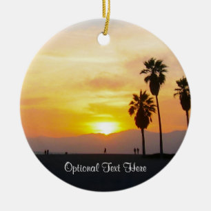 Venice Beach California Sunset Souvenir Ceramic Or Tree Decoration