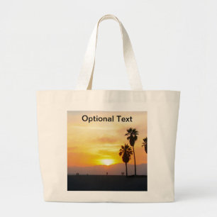 Venice Beach California Sunset Souvenir Large Tote Bag