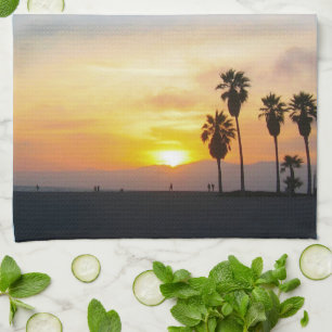 Venice Beach California Sunset Souvenir Tea Towel